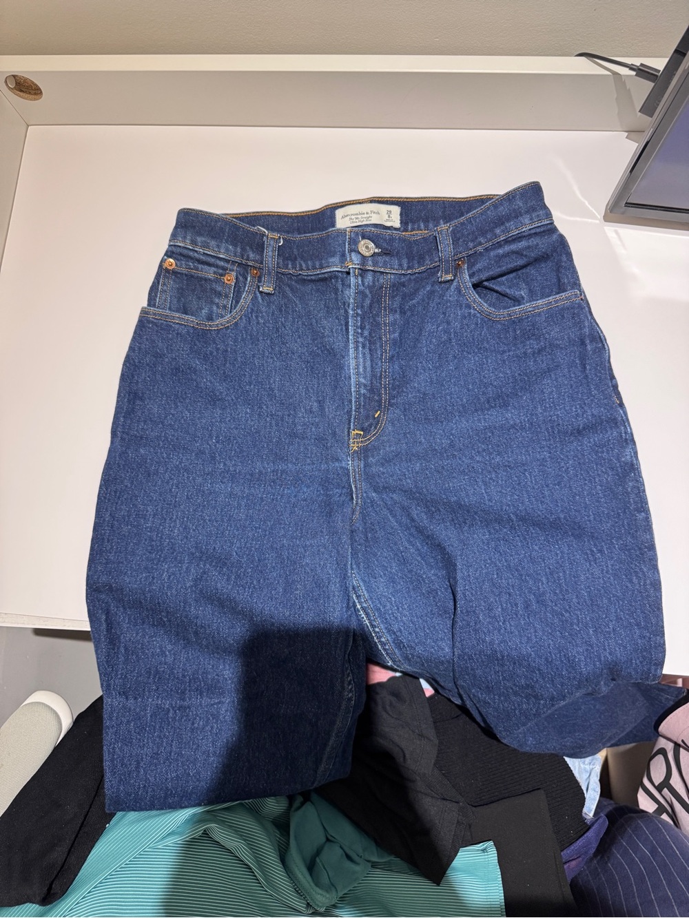 Abercrombie & Fitch Dark Blue Denim Shorts